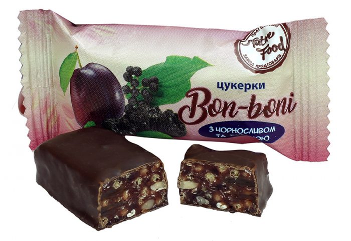 Цукерки «Bon-boni» з чорносливом і бузиною 1 ящ.