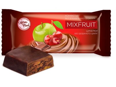 Конфеты «MIXFRUIT» из яблока и вишни без добавления сахара