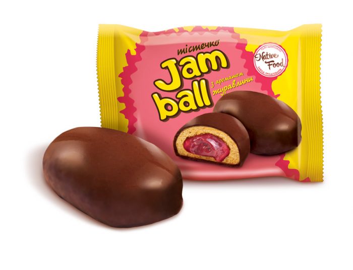 Тістечко «Jam Ball» з ароматом журавлини 1 ящ. 30 ш.
