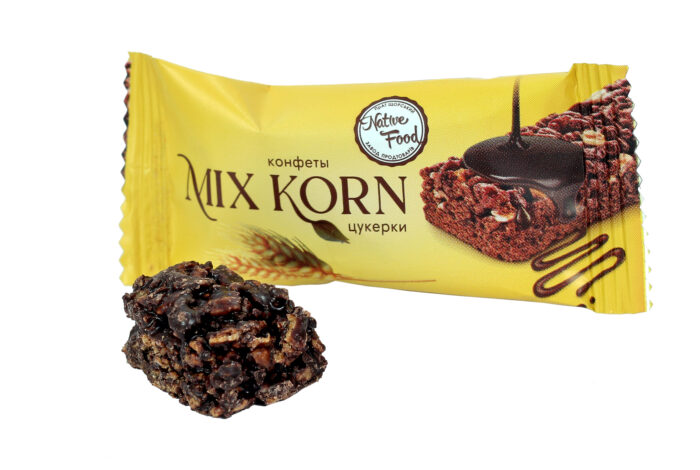 Цукерки «Mix Corn» із зернових пластівців та глазурі 1 ящ.